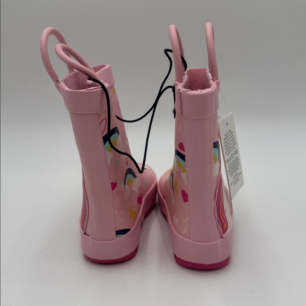 KomfysMe Kids Rain Boots Unicorn Rainbow Pink Toddler Size 5 - Picture 3 of 9